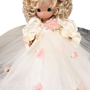 Precious moment Elegant Cream and Pink Doll 15” tall